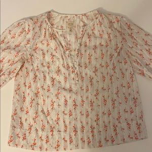 Floral button front La Vie top